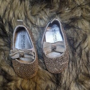 Michael Kors Glittery Gold Kids Dress Shoes